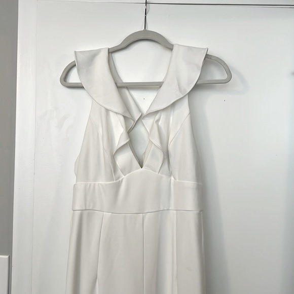 Lulus Pants - White ruffled jumpsuit